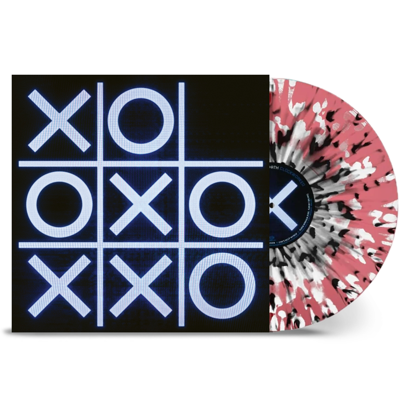 CLOCKWORKED Transparent Red w/ Black and White Splatter Vinyl