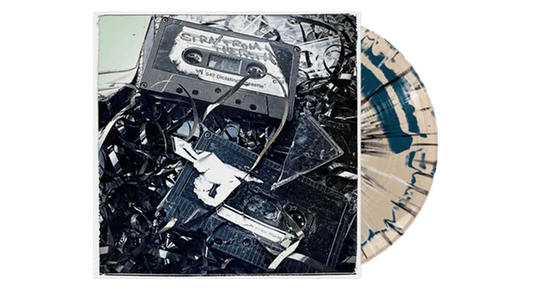 Rising Sun Bone + Aqua Blue Side A/B w/ Black + White Splatter Vinyl